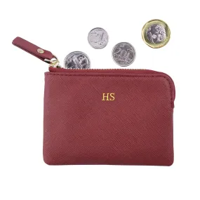 Burgundy - Saffiano Coin Pouch