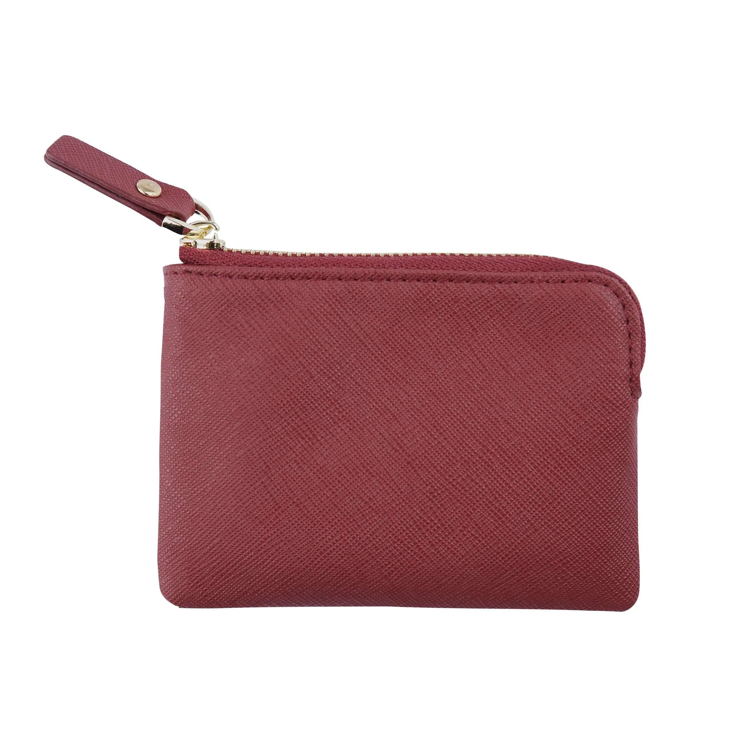 Burgundy - Saffiano Coin Pouch