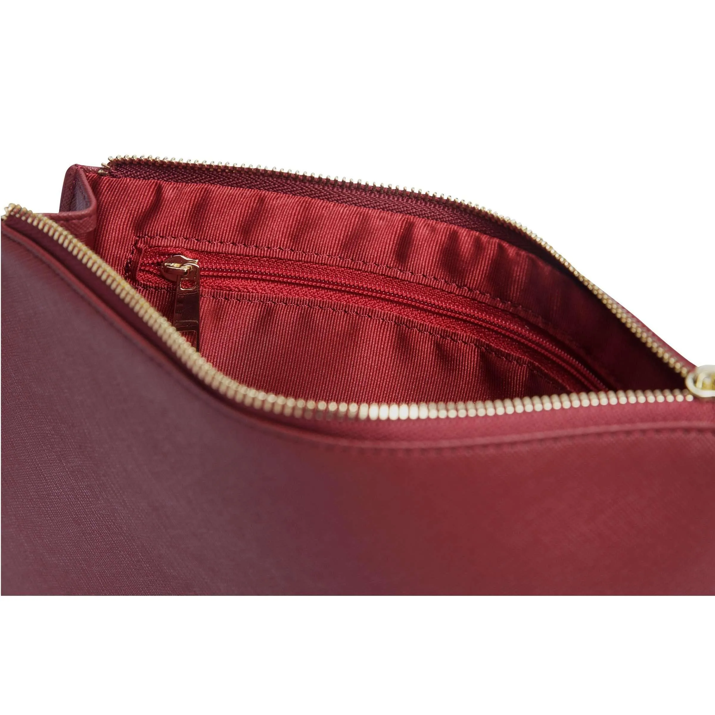 Burgundy - Small Saffiano Pouch