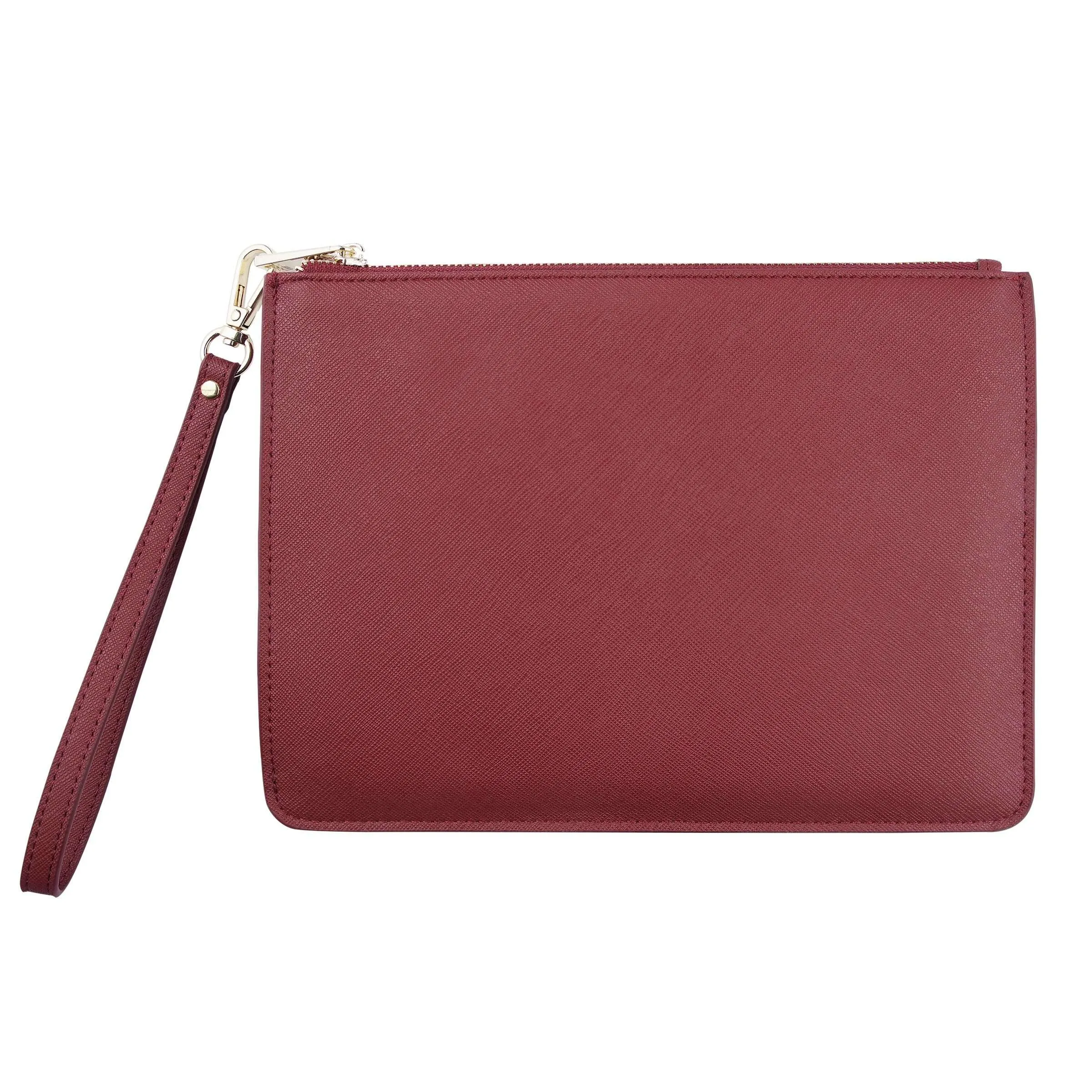 Burgundy - Small Saffiano Pouch