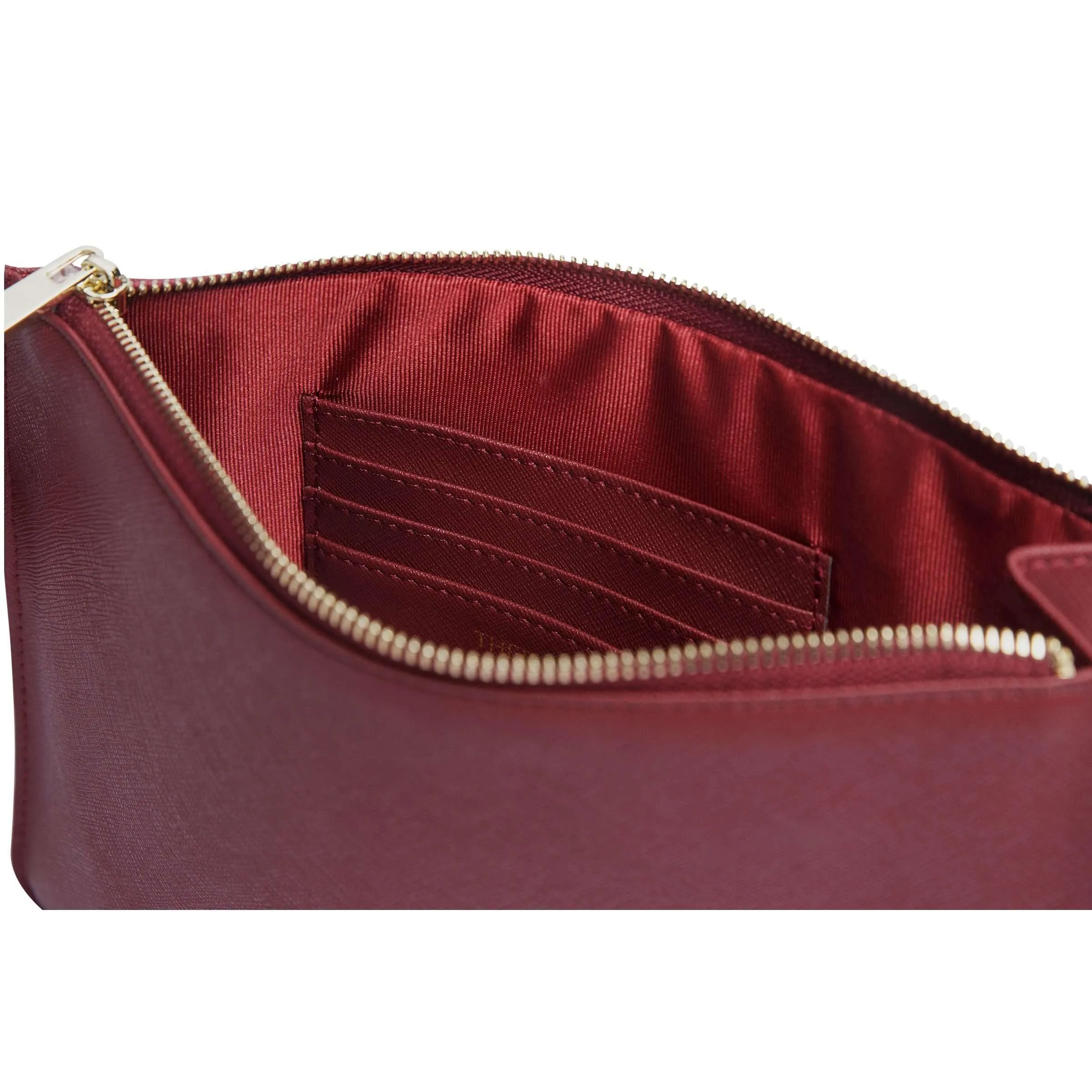 Burgundy - Small Saffiano Pouch