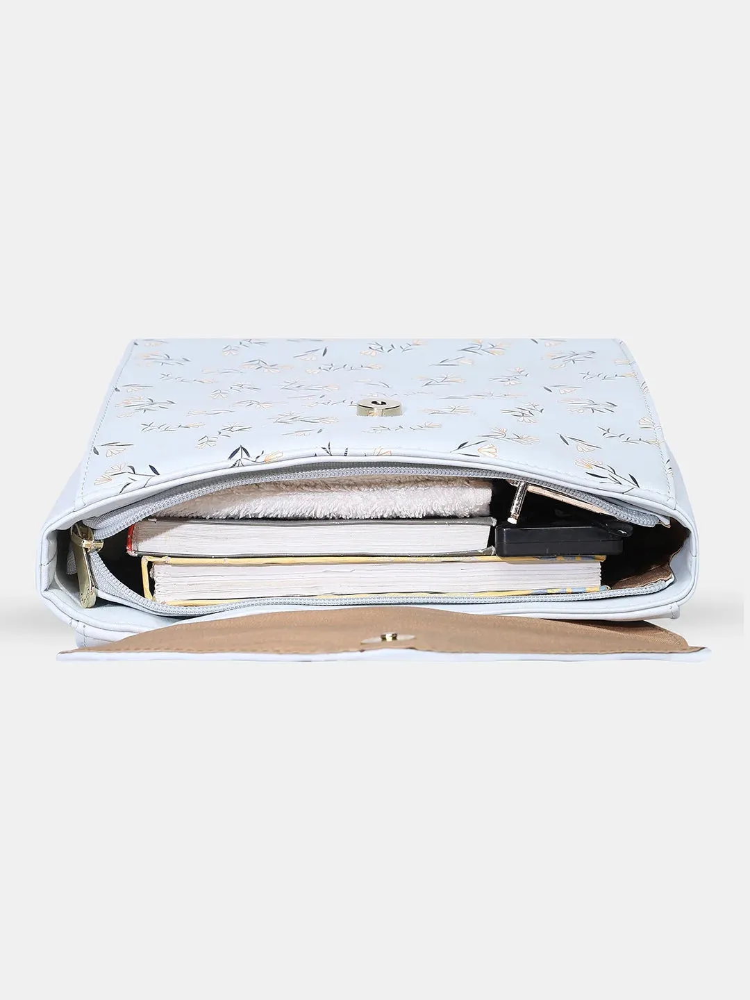 Caprese Merida Backpack Large Printed Women'S Bag Sky Blue