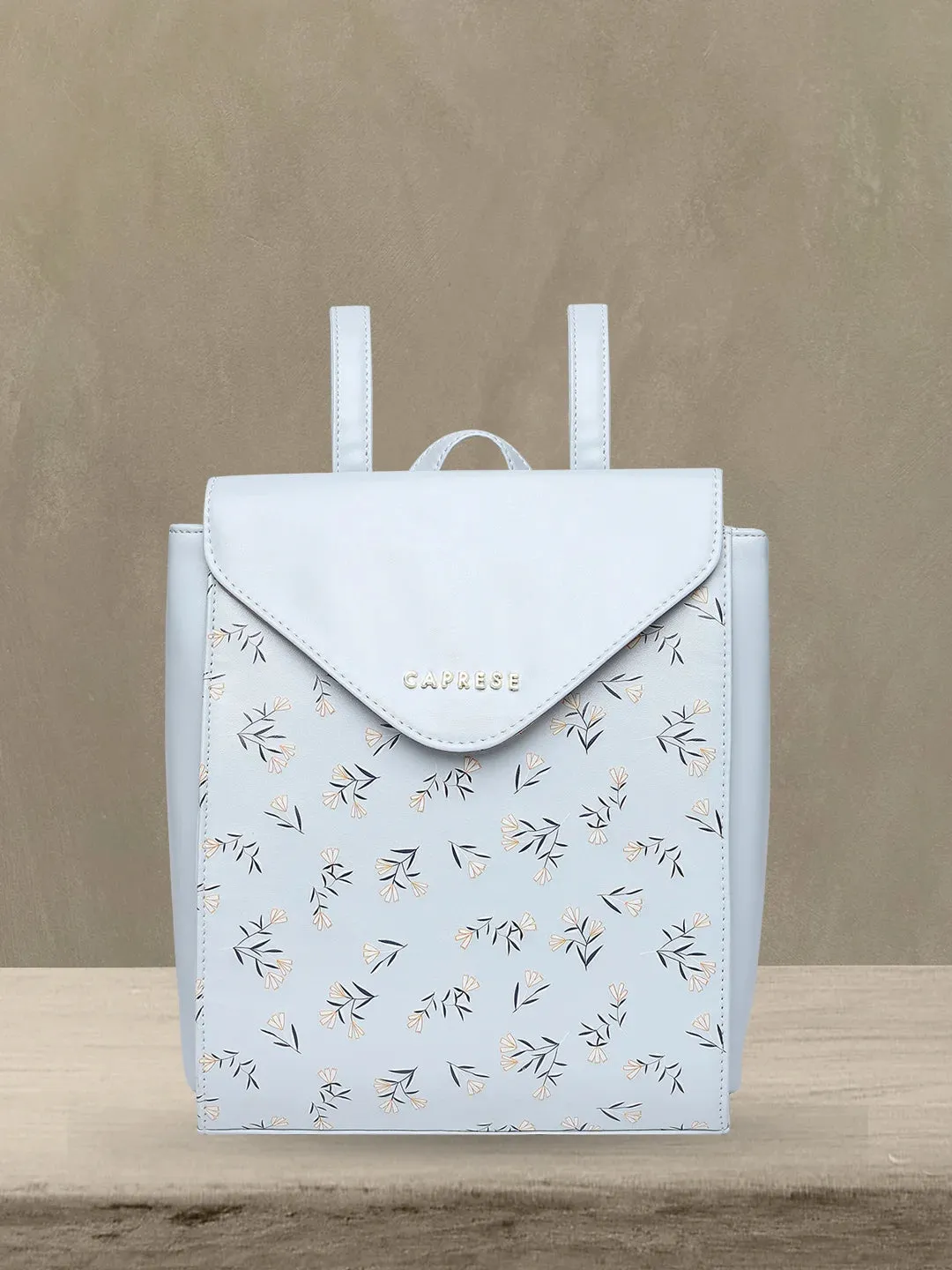 Caprese Merida Backpack Large Printed Women'S Bag Sky Blue