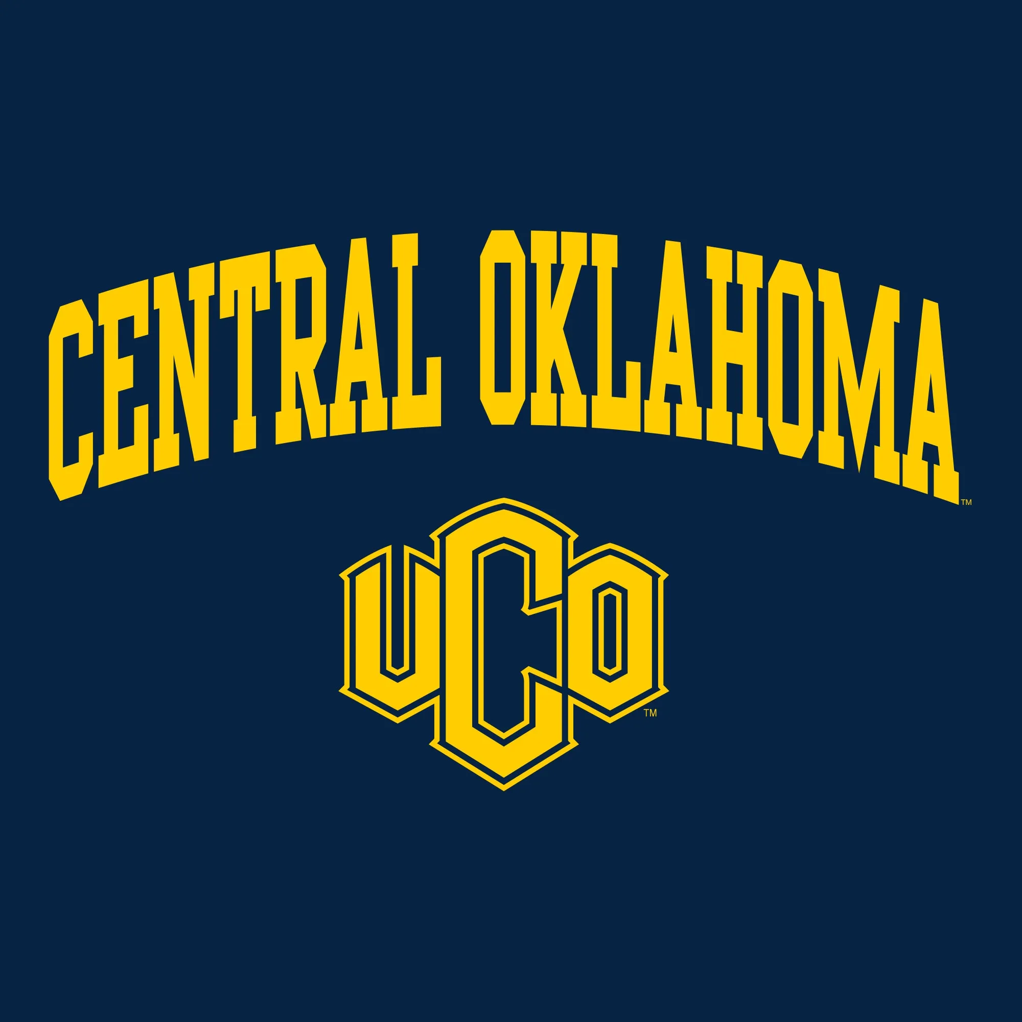 Central Oklahoma University Bronchos Arch Logo Youth T Shirt - Navy