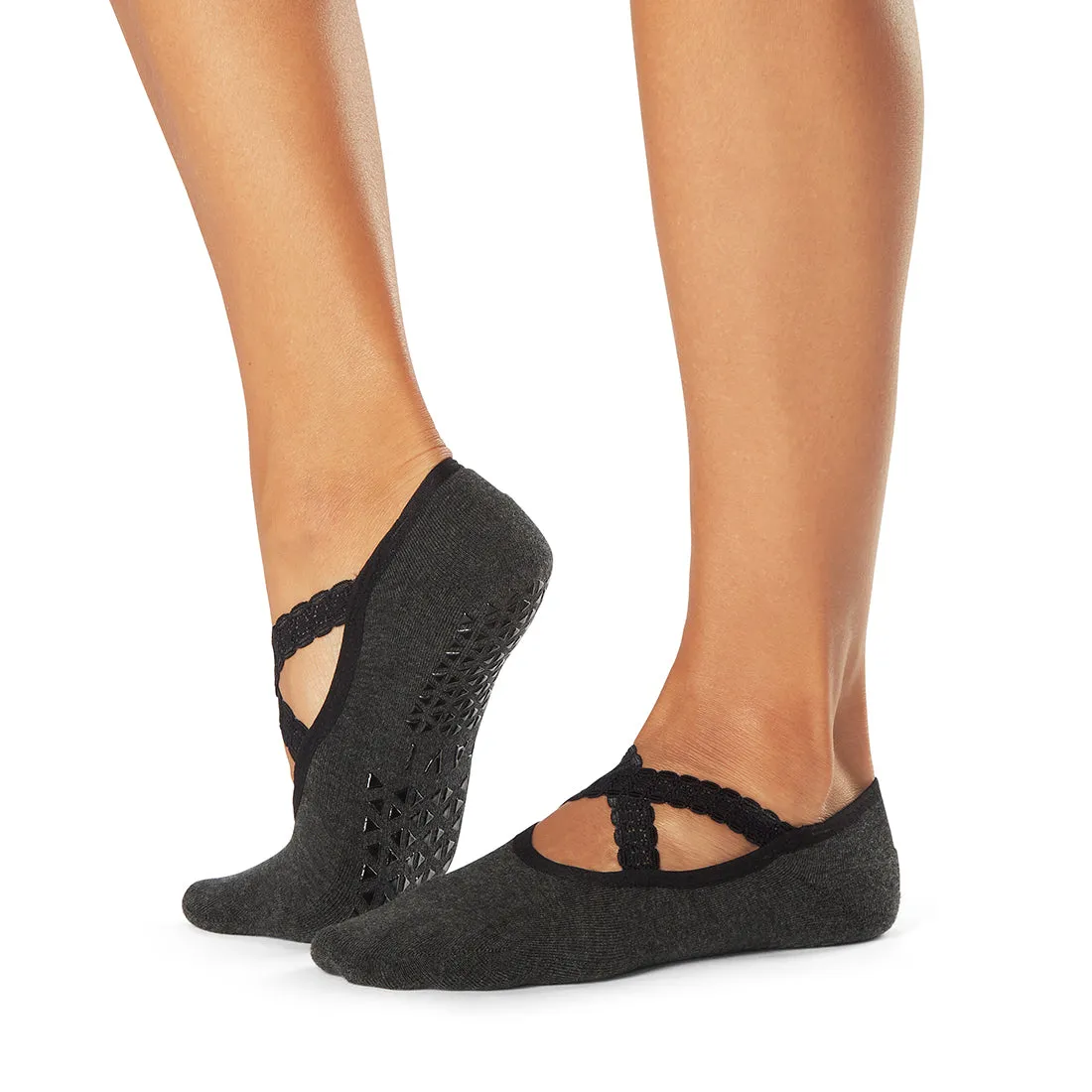 Chloe Grip Socks - Carbon Heather (Pilates / Barre)