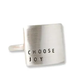 Choose Joy - Handmade Silver Message Ring