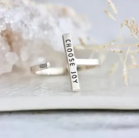Choose Joy: Single Bar Ring by Christina Kober