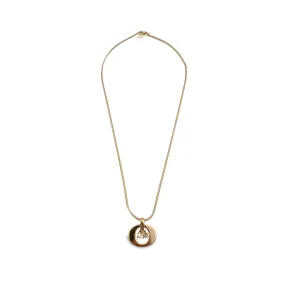 Christian Dior Vintage Gold Metal Logo Dangling Letters Necklace