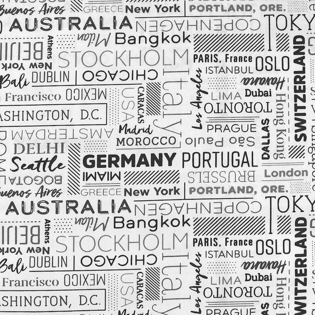 City Sounds Name Collage Premium Cotton White