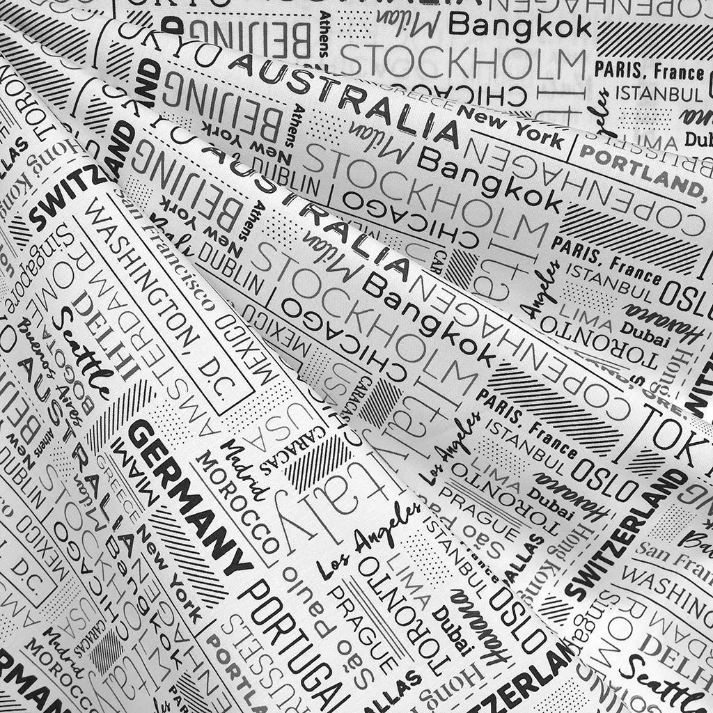 City Sounds Name Collage Premium Cotton White