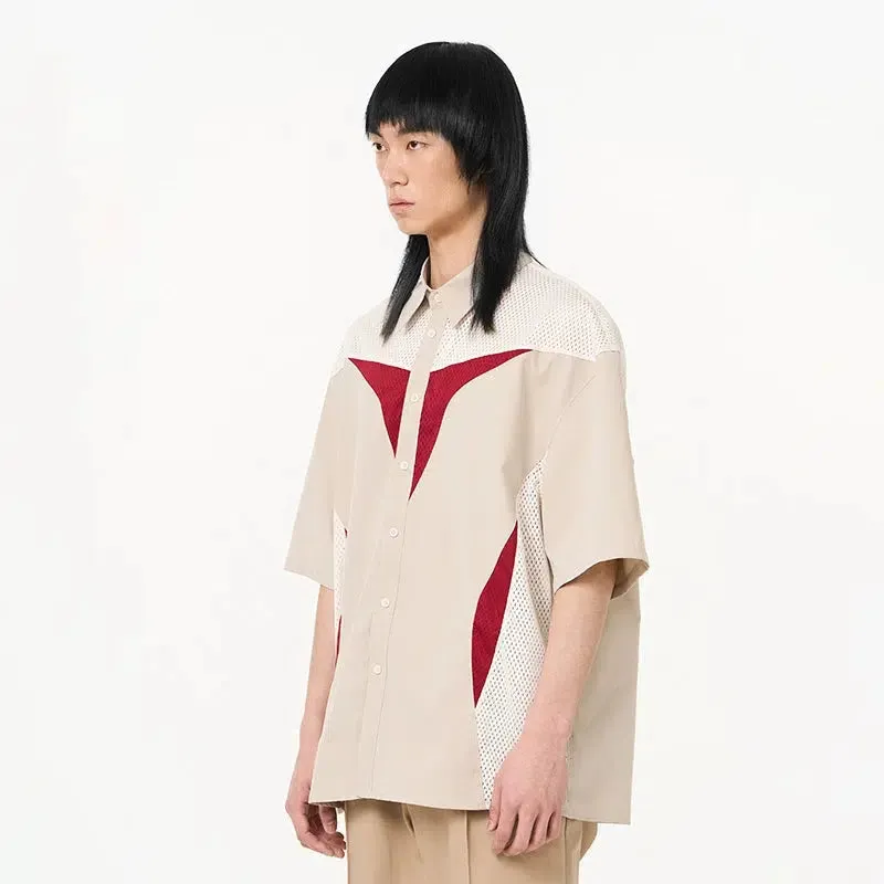 Contrast Blades Buttoned Shirt