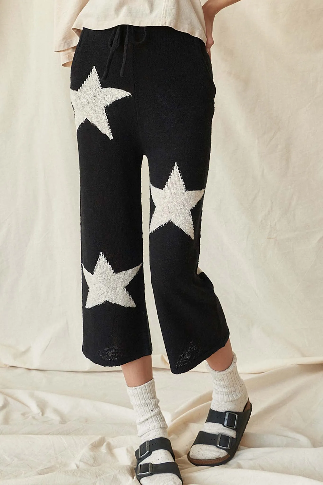 Cosmic Kid Star-Pattern Cropped Sweater Pants