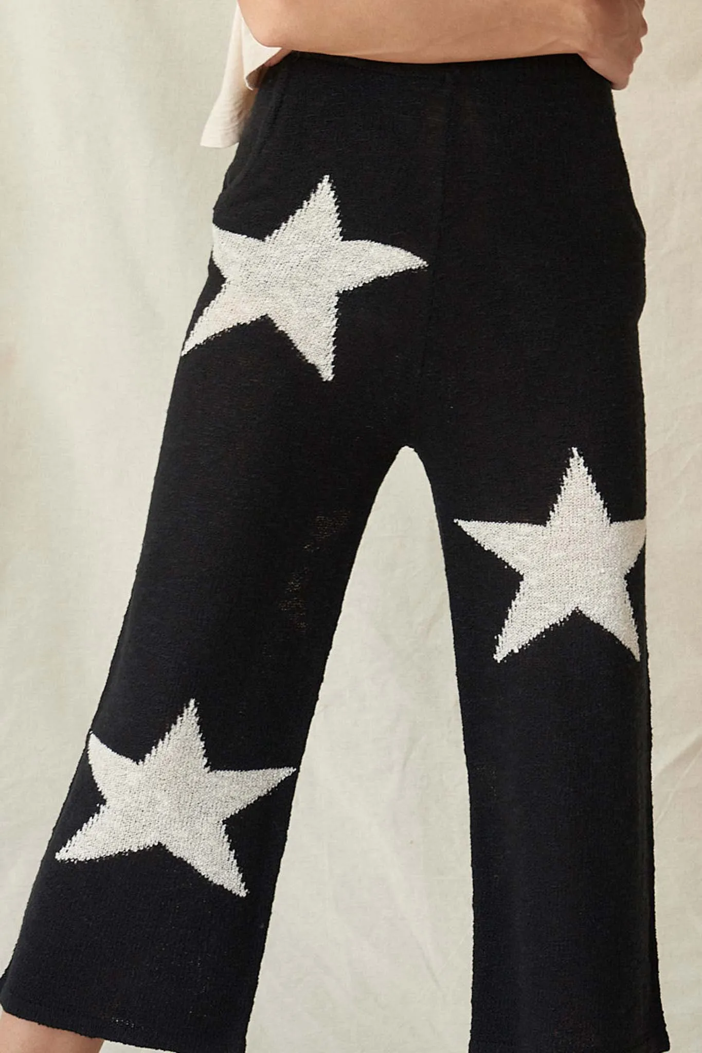 Cosmic Kid Star-Pattern Cropped Sweater Pants
