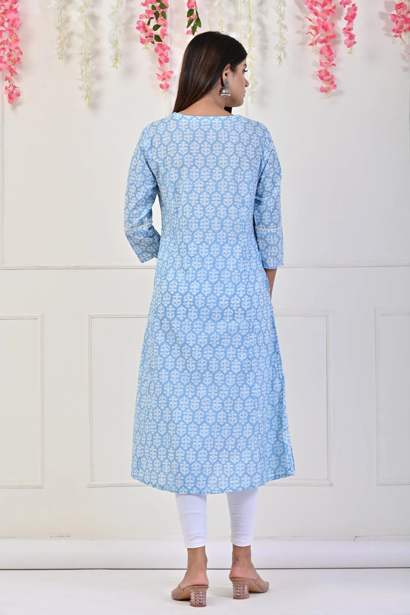 Cotton Fine Fabric Flower Printed Kurti