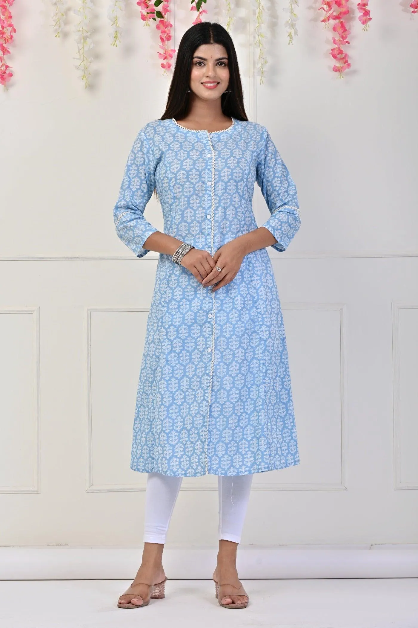 Cotton Fine Fabric Flower Printed Kurti