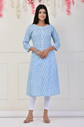Cotton Fine Fabric Flower Printed Kurti