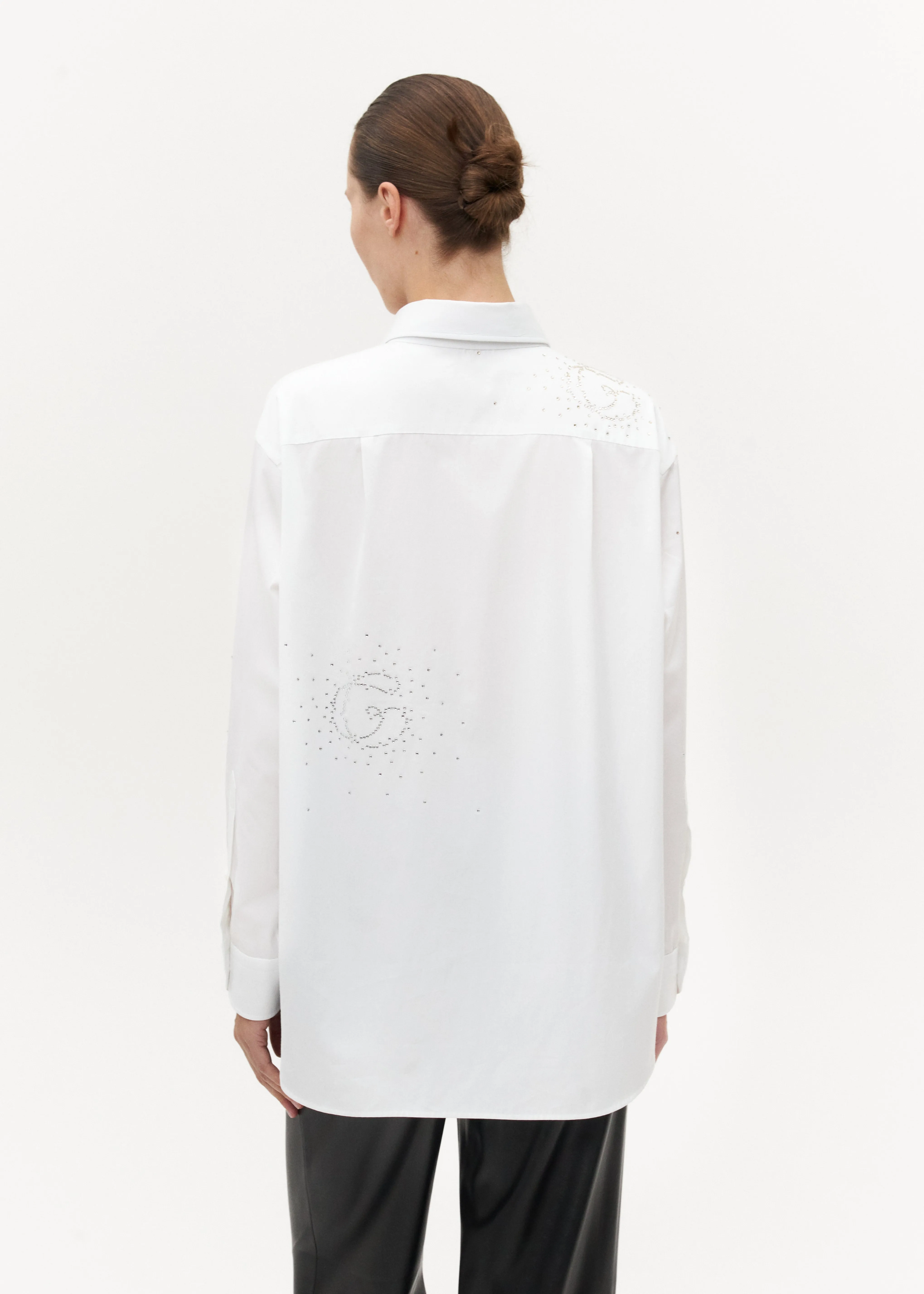 Cotton shirt with crystals