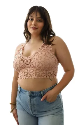 Crochet Daisy Longline Bralette Plus