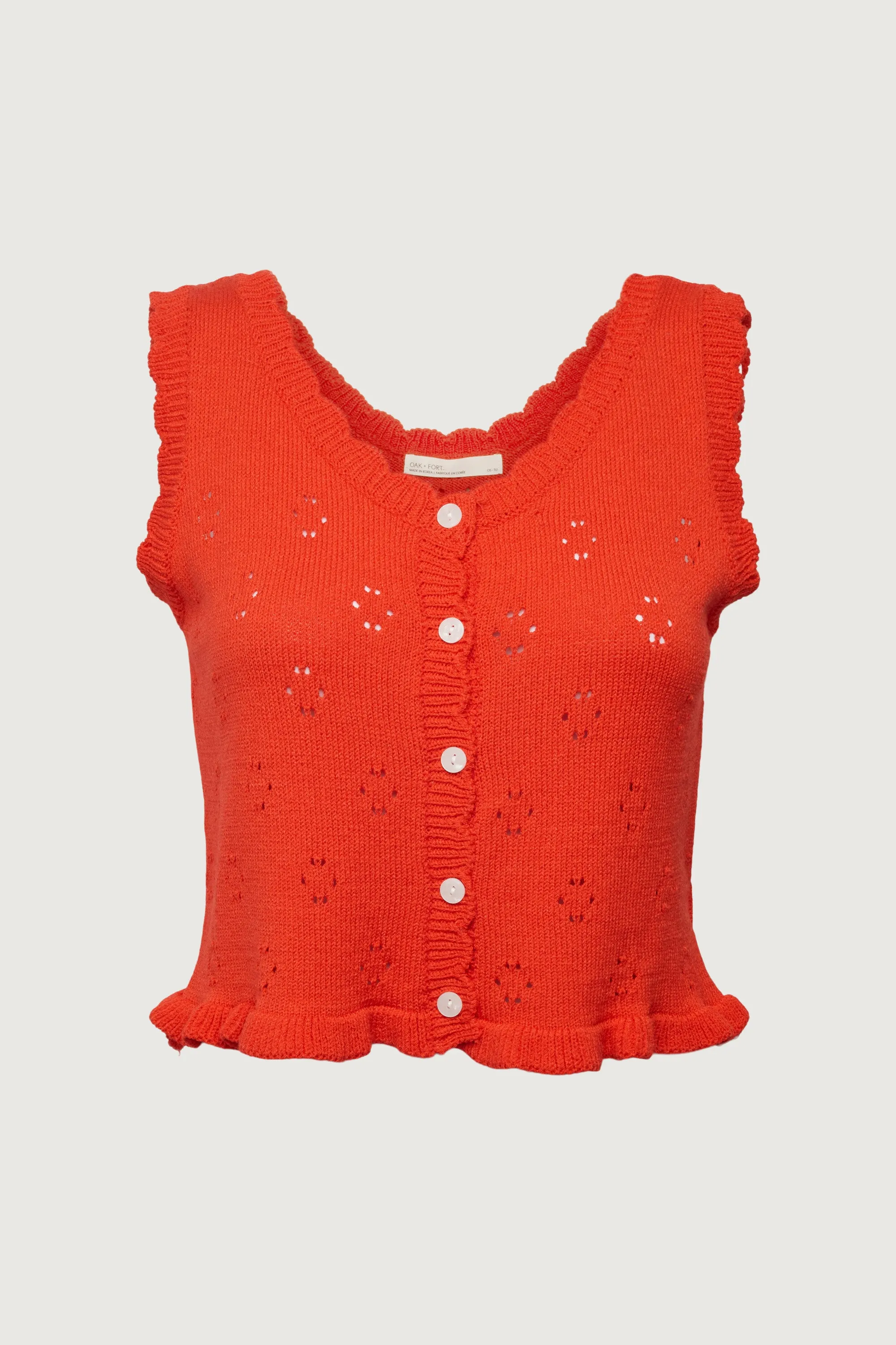 CROPPED SCALLOPED KNIT TANK