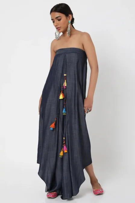 Denim Tassel Jumpsuit