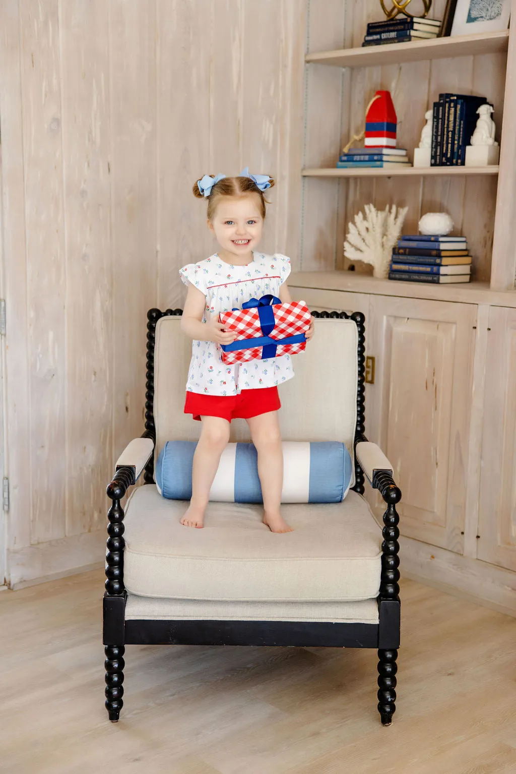 Dowell Day Top - Myers Park Mini Floral with Richmond Red
