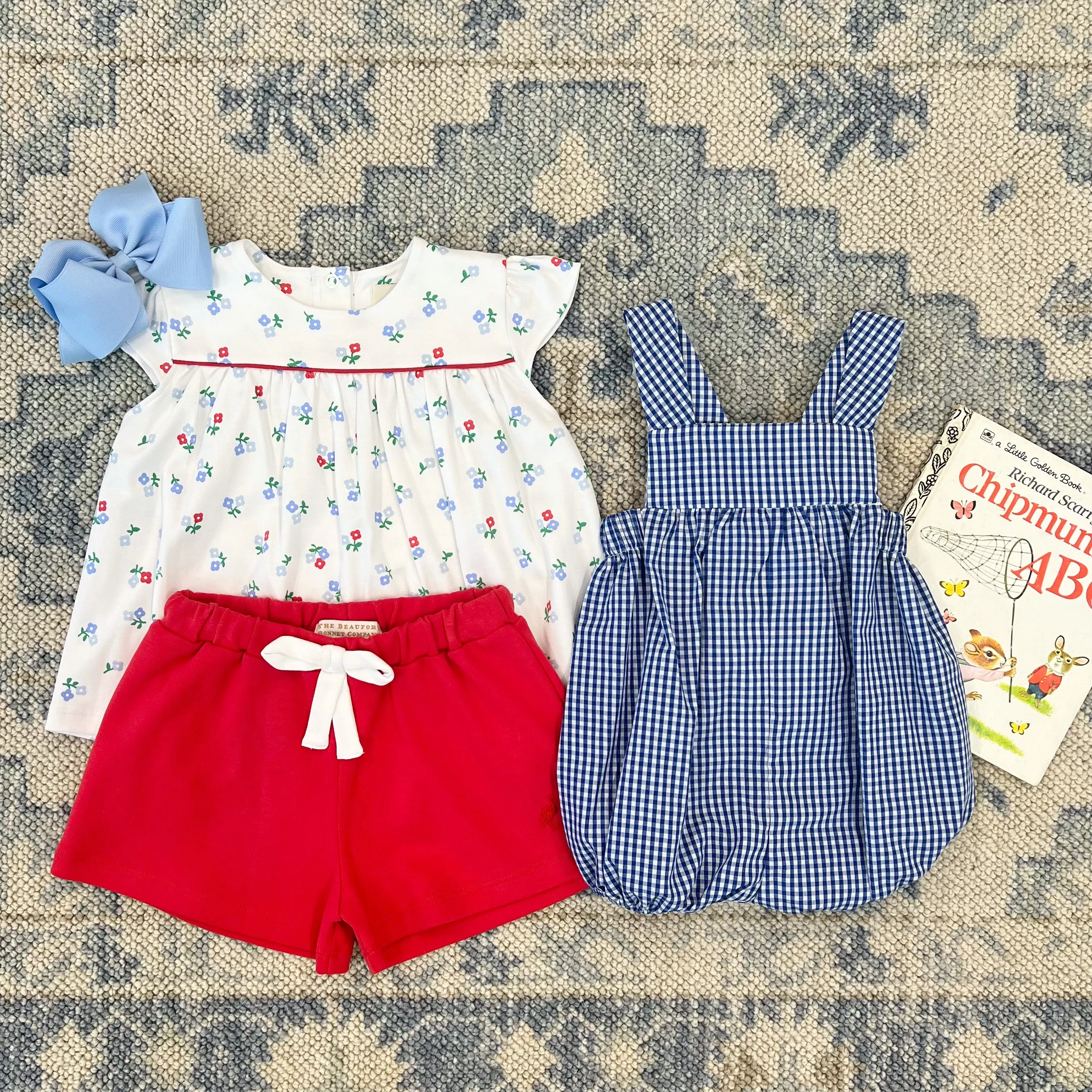 Dowell Day Top - Myers Park Mini Floral with Richmond Red
