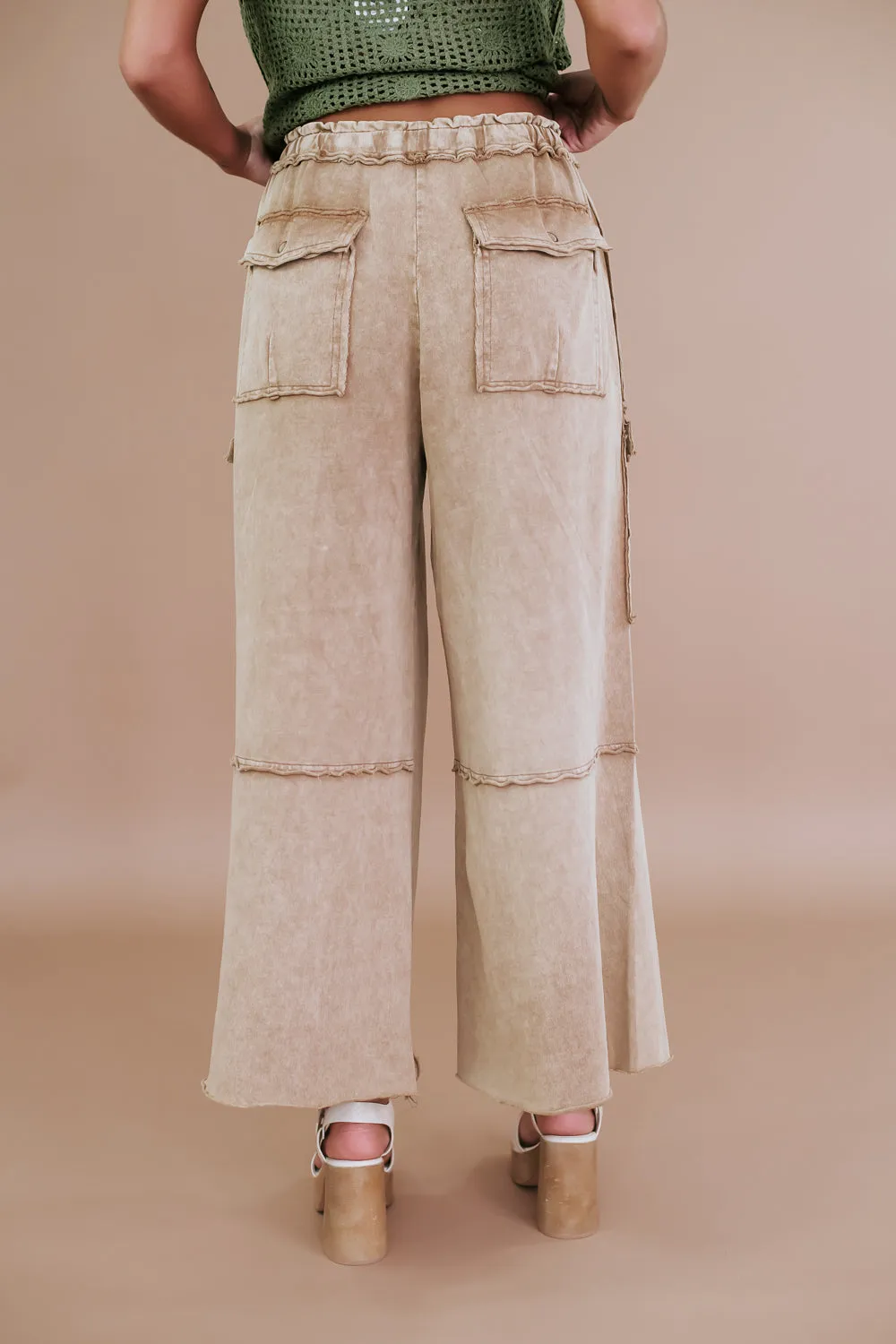 Down For It Distressed Cargo Pant, Mocha