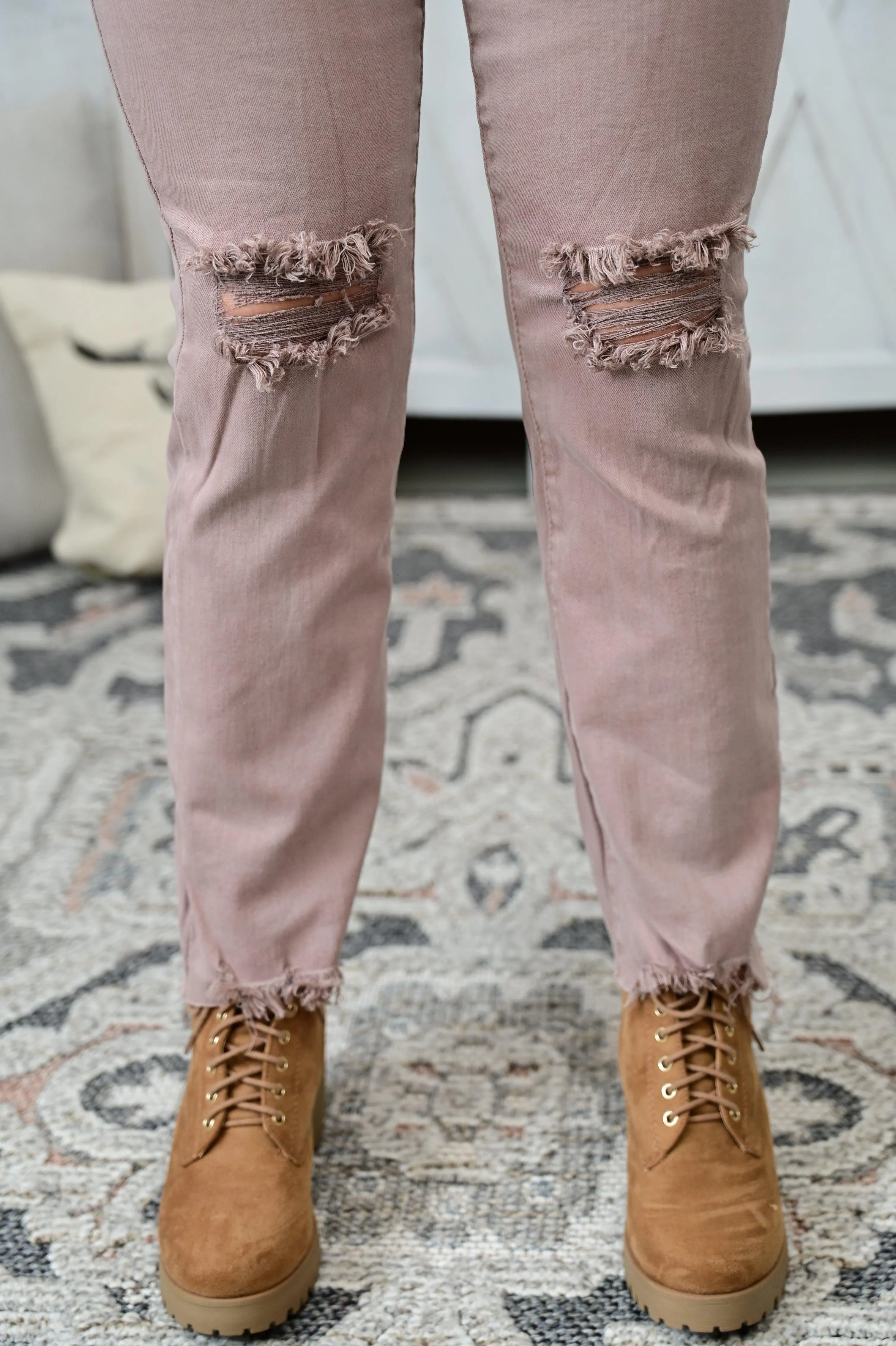 ELENA HIGH RISE TUMMY CONTROL BUTTON DOWN ANKLE STRAIGHT FINAL SALE
