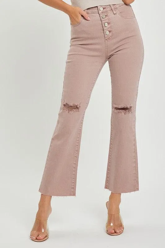 ELENA HIGH RISE TUMMY CONTROL BUTTON DOWN ANKLE STRAIGHT FINAL SALE
