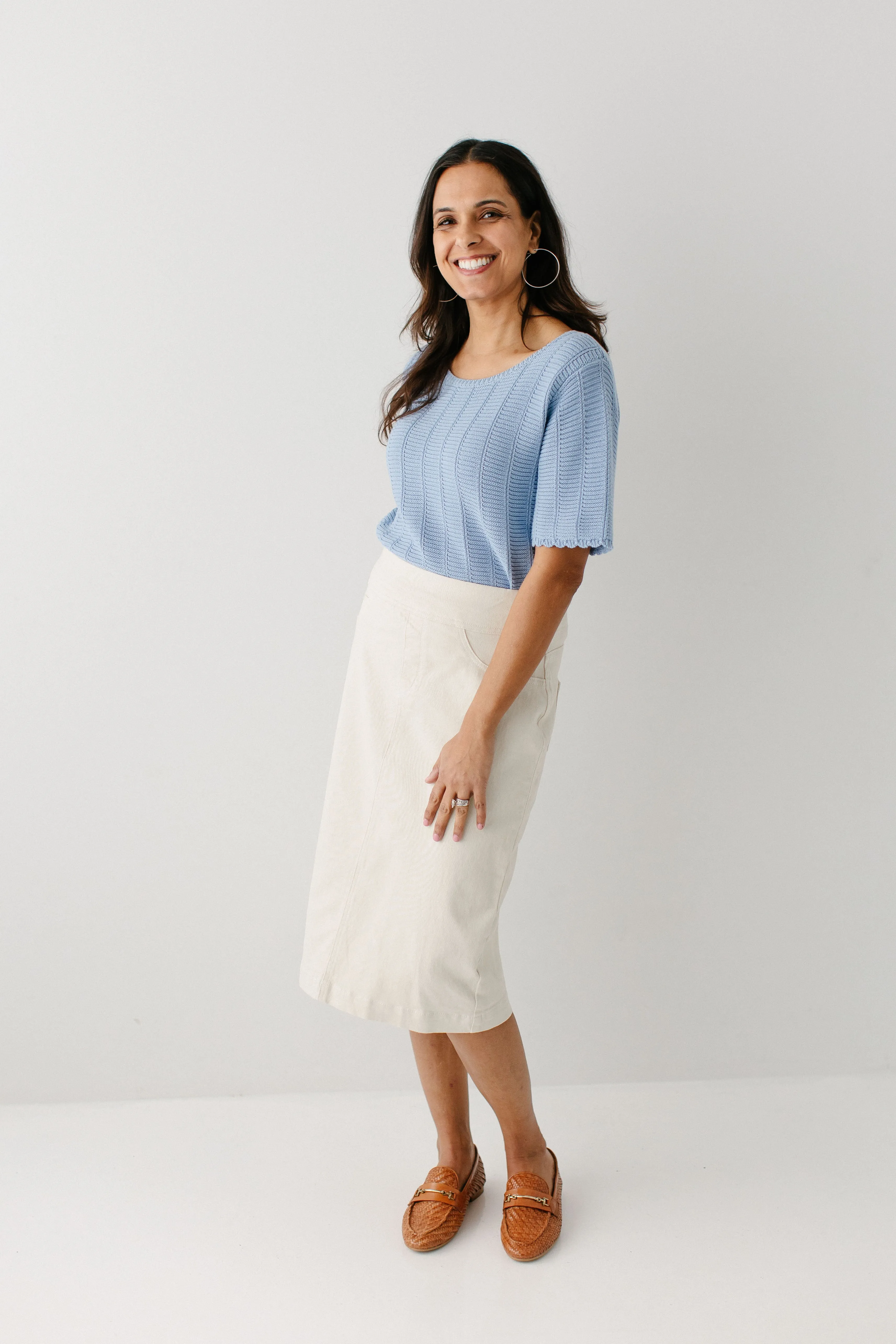 'Erica' Cotton Blend Crochet Sweater Top FINAL SALE