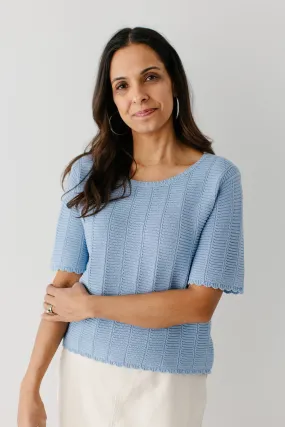 'Erica' Cotton Blend Crochet Sweater Top FINAL SALE
