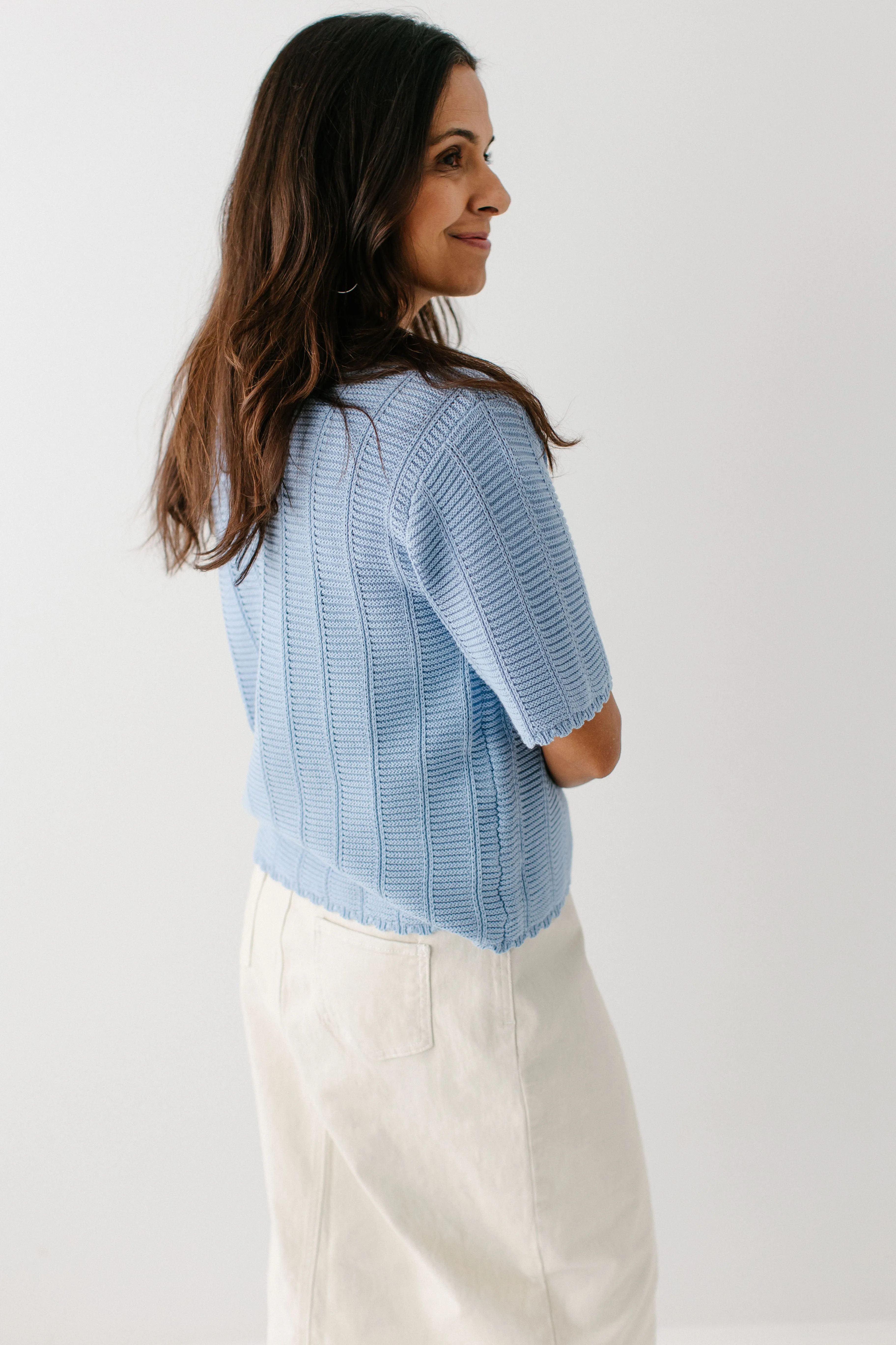 'Erica' Cotton Blend Crochet Sweater Top FINAL SALE