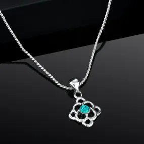 Estele - Rhodium Plated flower Petals Shape Pendant for Women / Girls