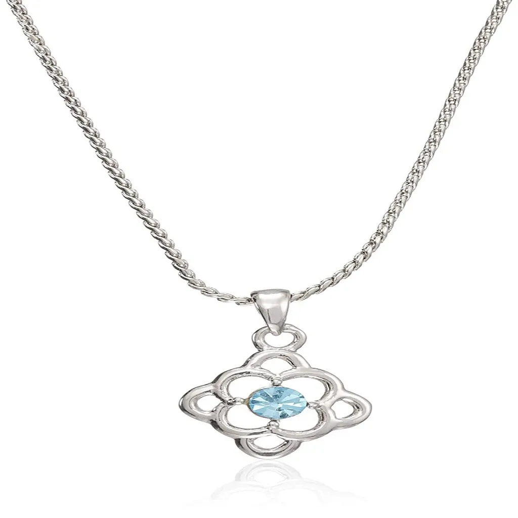 Estele - Rhodium Plated flower Petals Shape Pendant for Women / Girls