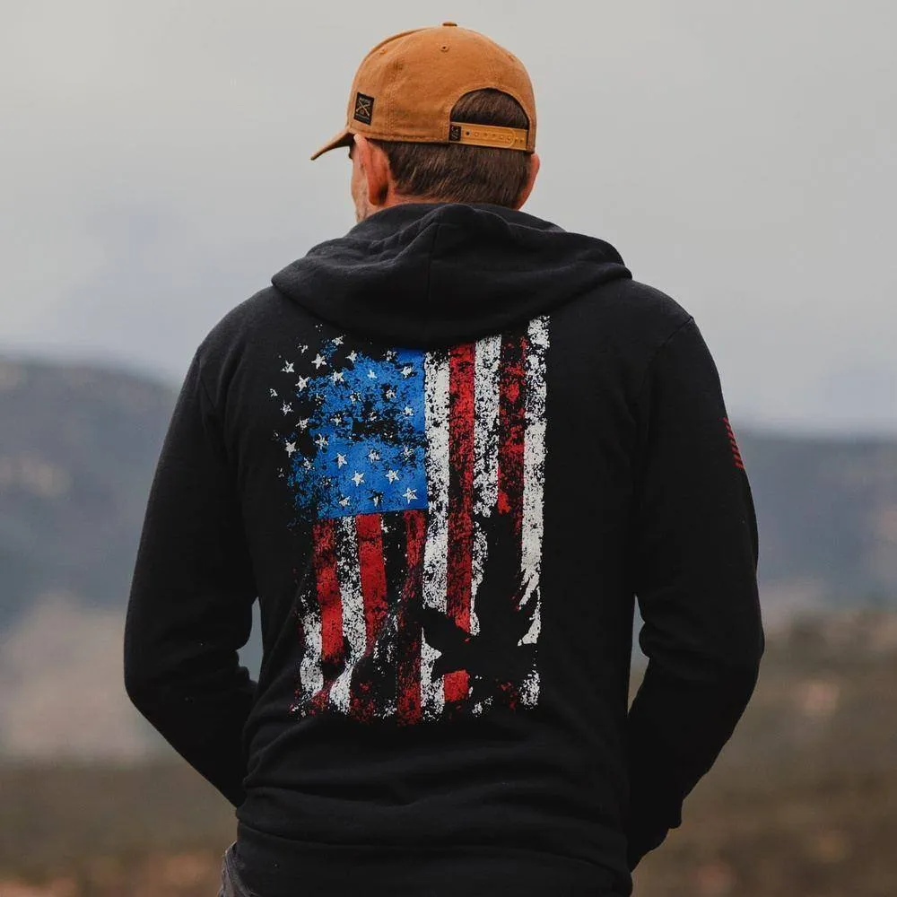 Freedom Flag Full-Zip Hoodie - Black
