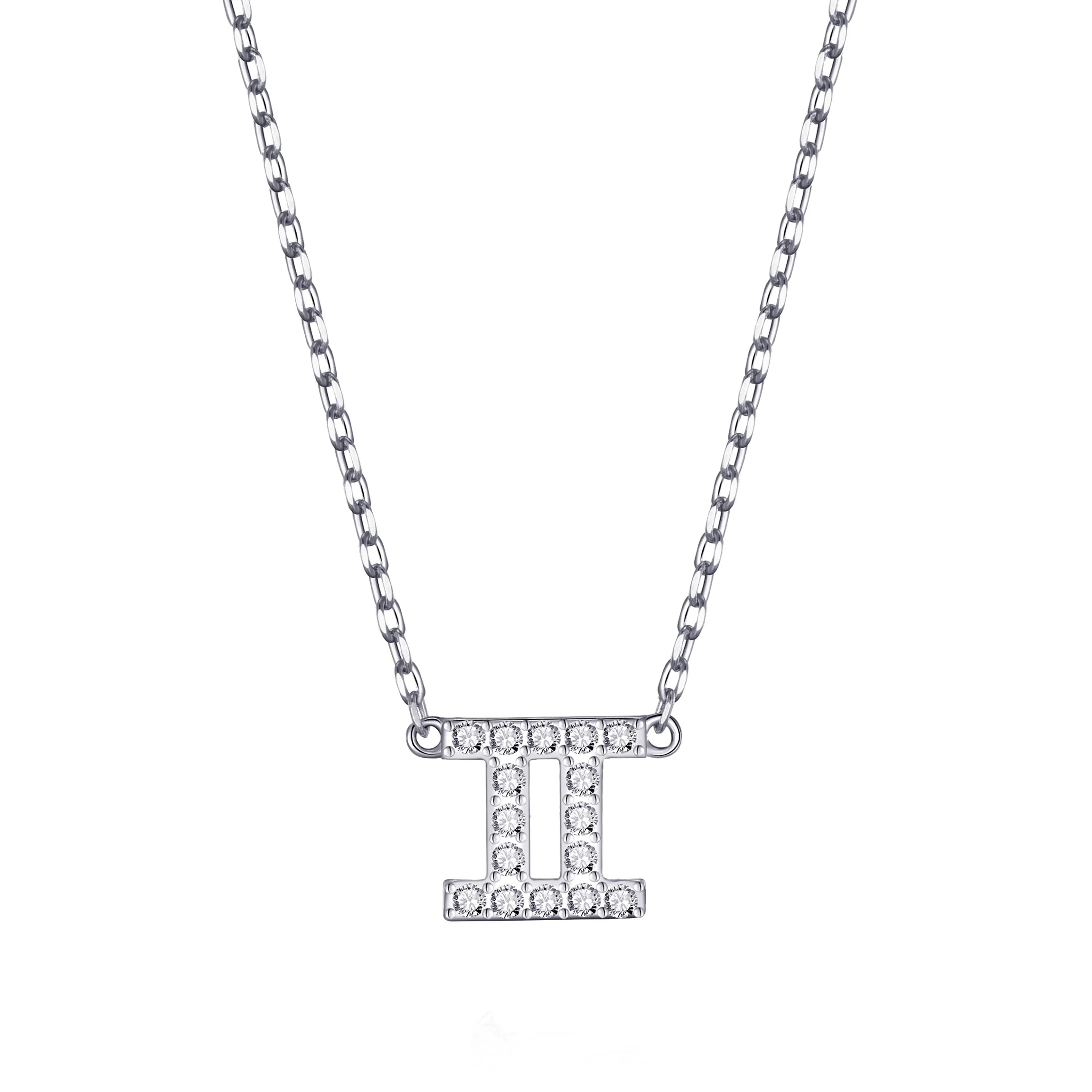 Gemini Zodiac Star Sign Necklace Created with Zircondia® Crystals