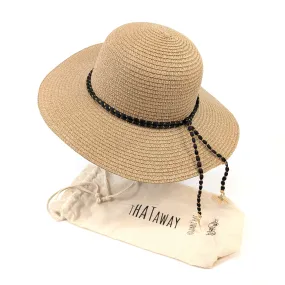 Gold Leaf Cloche Foldable Hat - Dark Natural