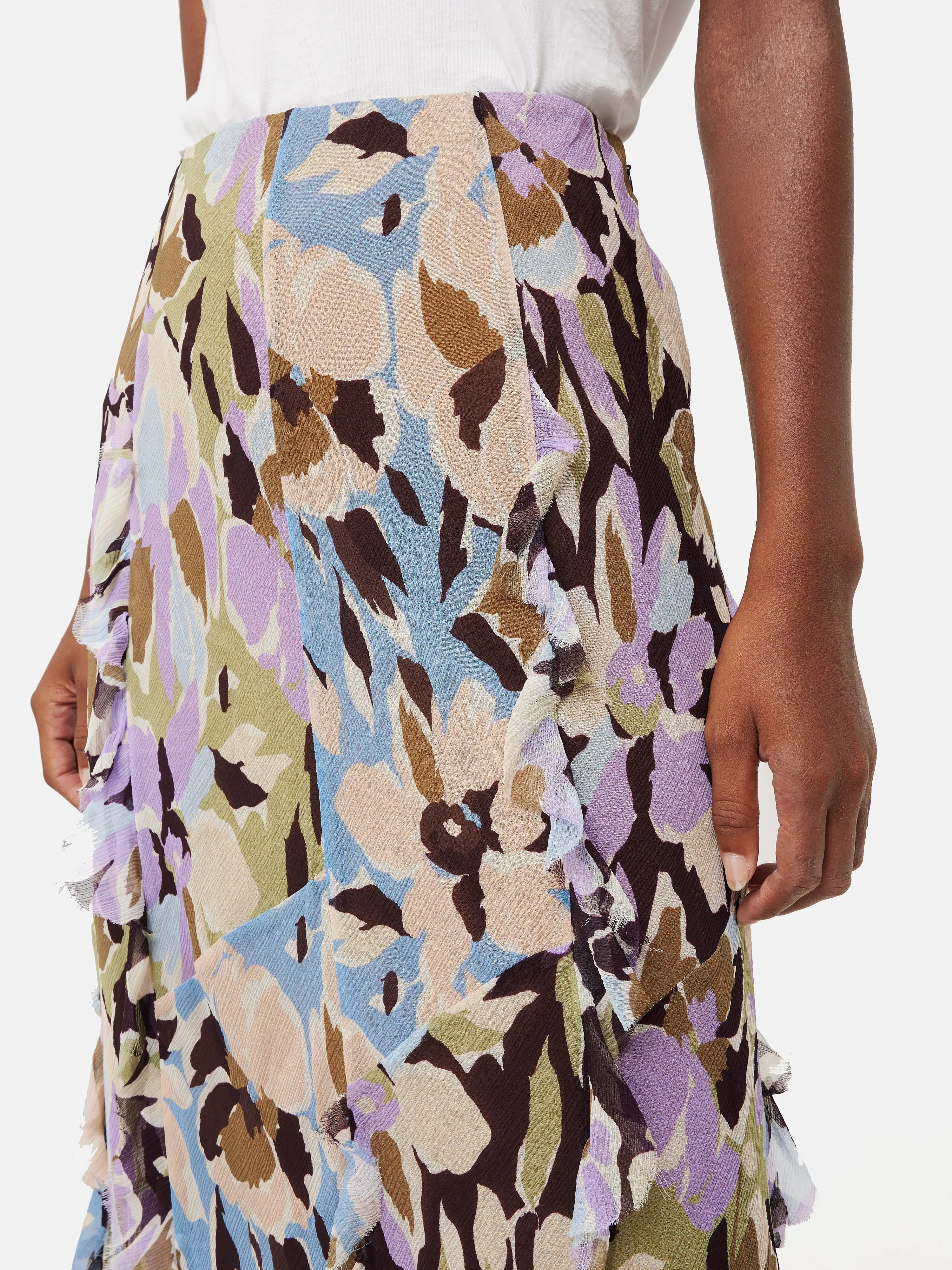 Graphic Pansy Crinkle Skirt | Lilac
