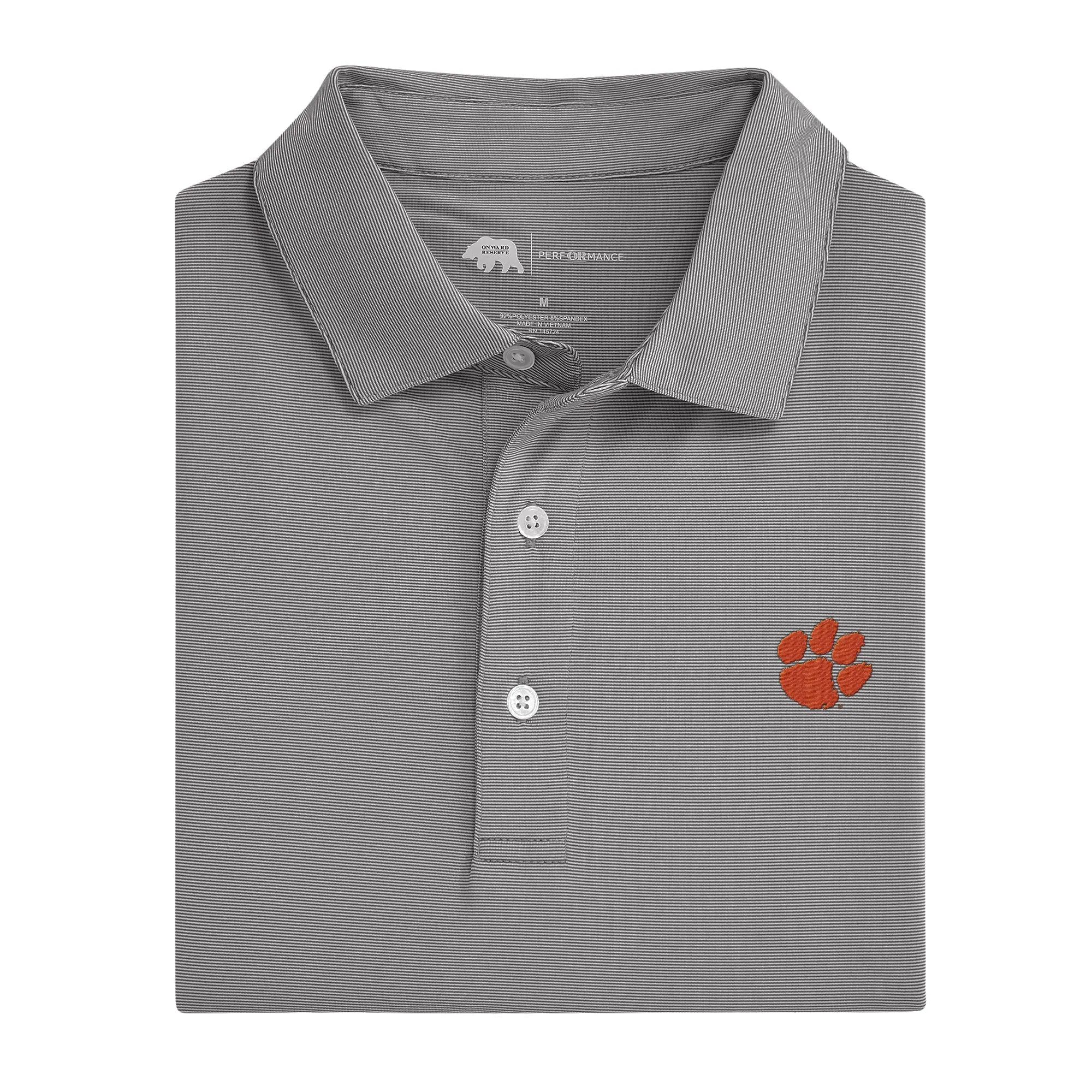 Hairline Stripe Clemson Performance Polo