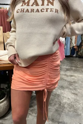 HANNA PEACH RUCHED SKIRT