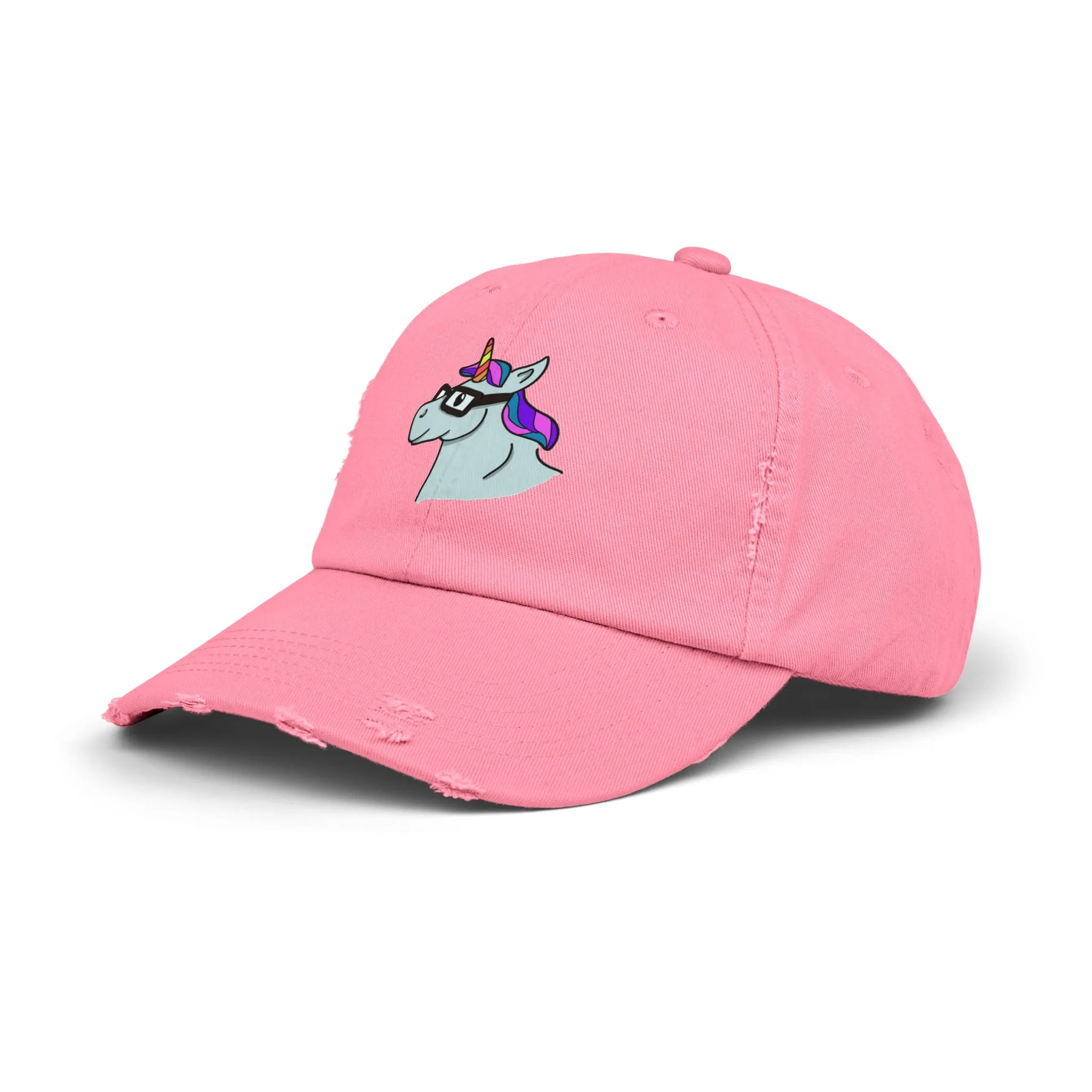 Hipster Unicorn Distressed Hat