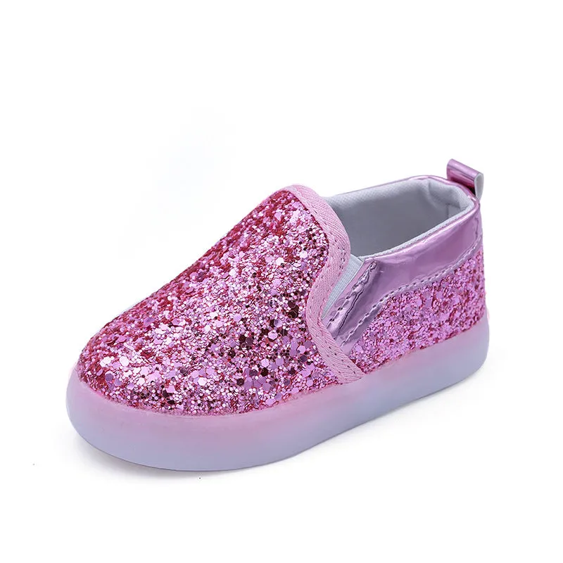Infant Baby Shoes Little Kid Loafers with LED Light