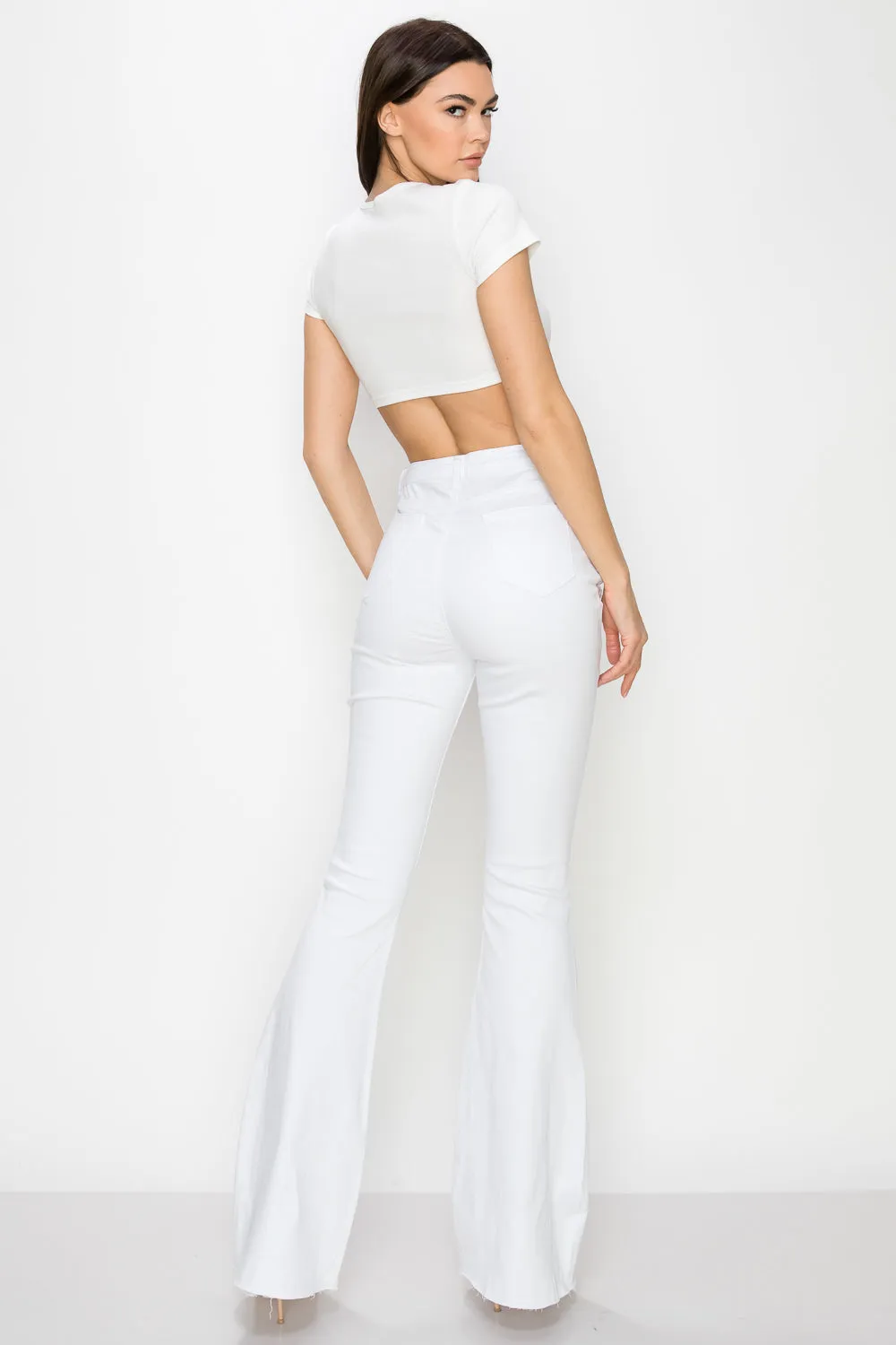 JAZZ-053 BELL BOTTOM FLARE LEG RIPPED DISTRESSED & DESTROYED JEANS