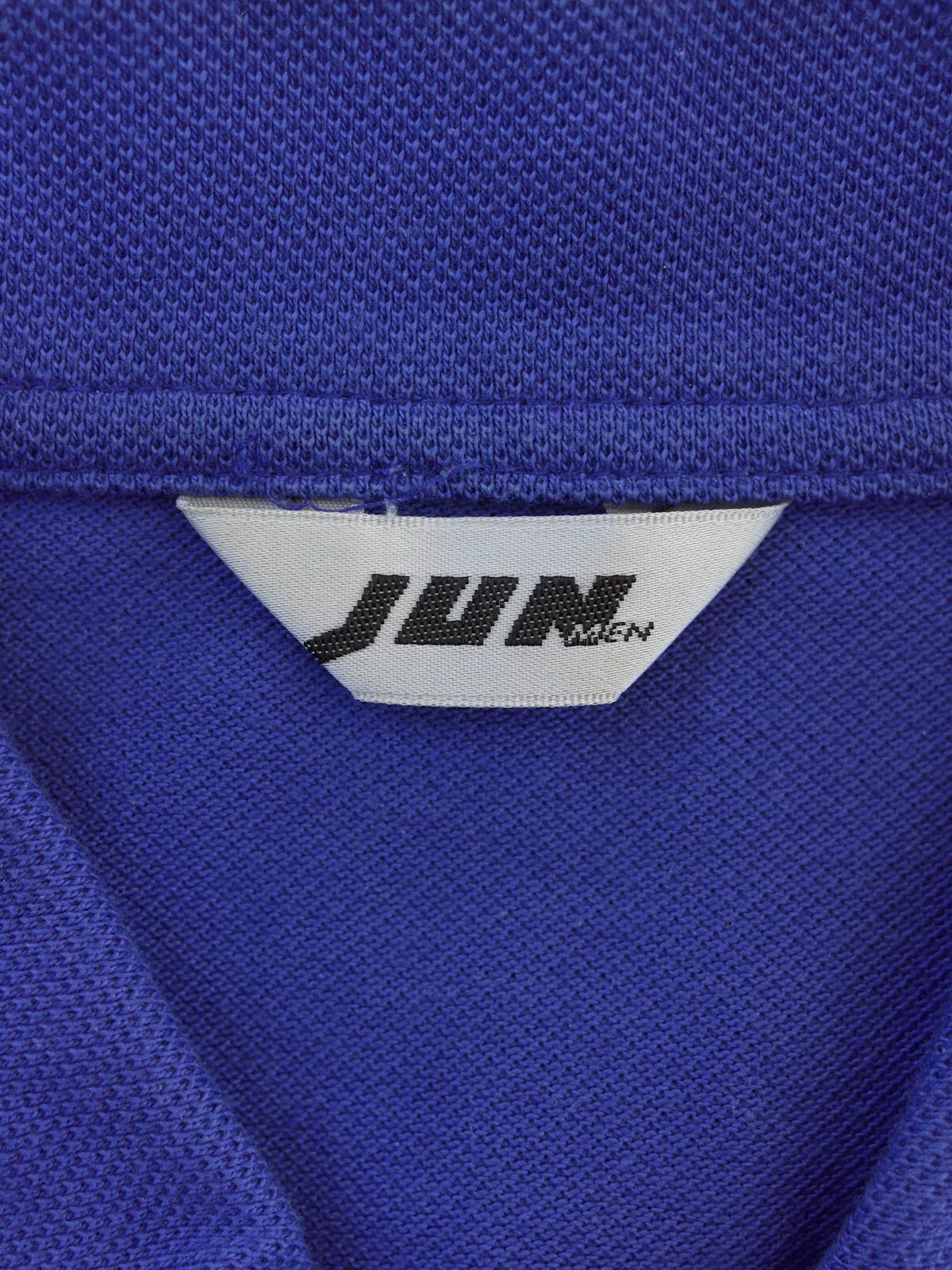 Jun Men 1980s blue cotton zip neck polo shirt - mens XS S