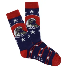 K Bell American Made Mens Bald Eagle Sock