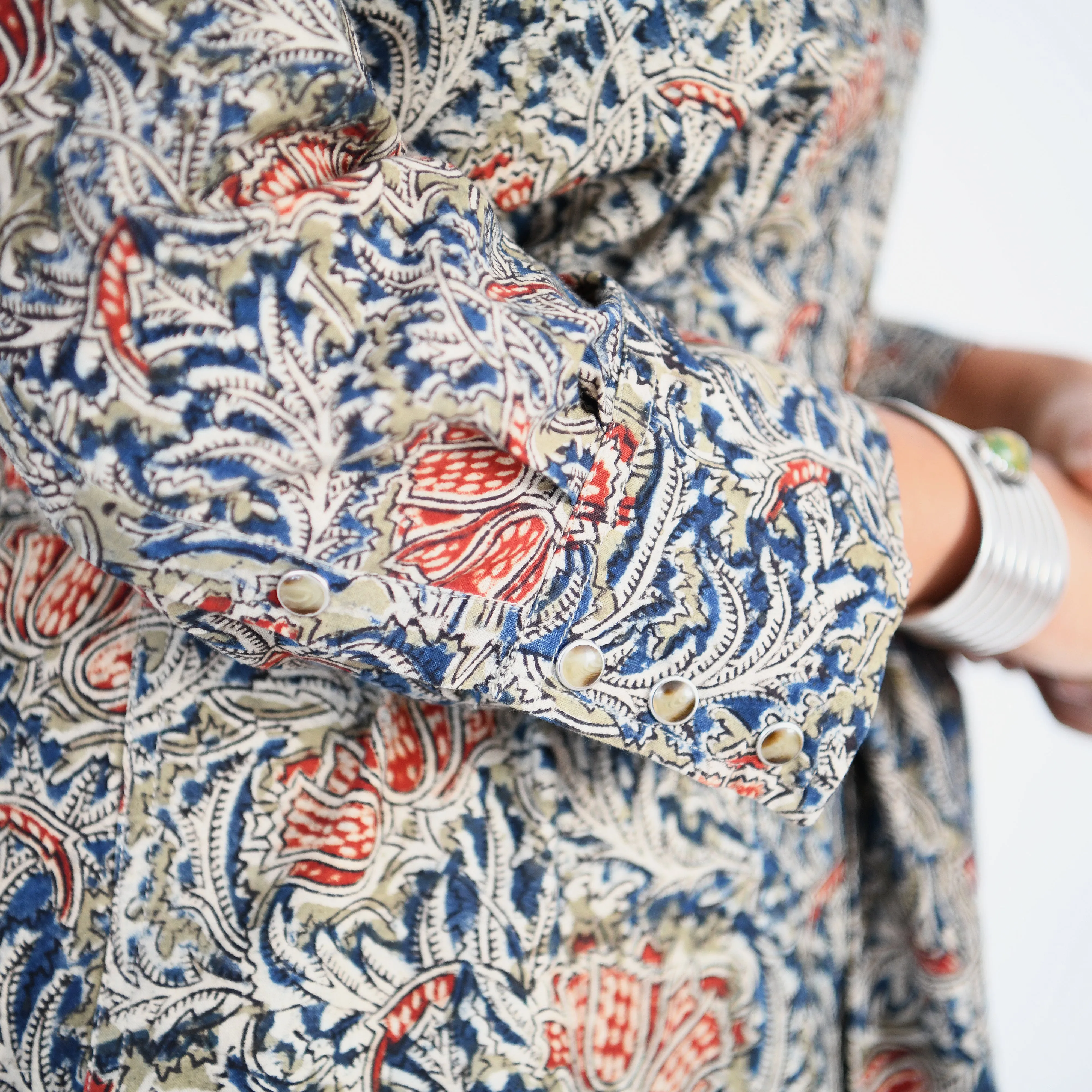 Kalamkari Western Dress: Trumpet Flower