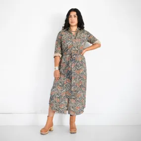 Kalamkari Western Dress: Trumpet Flower