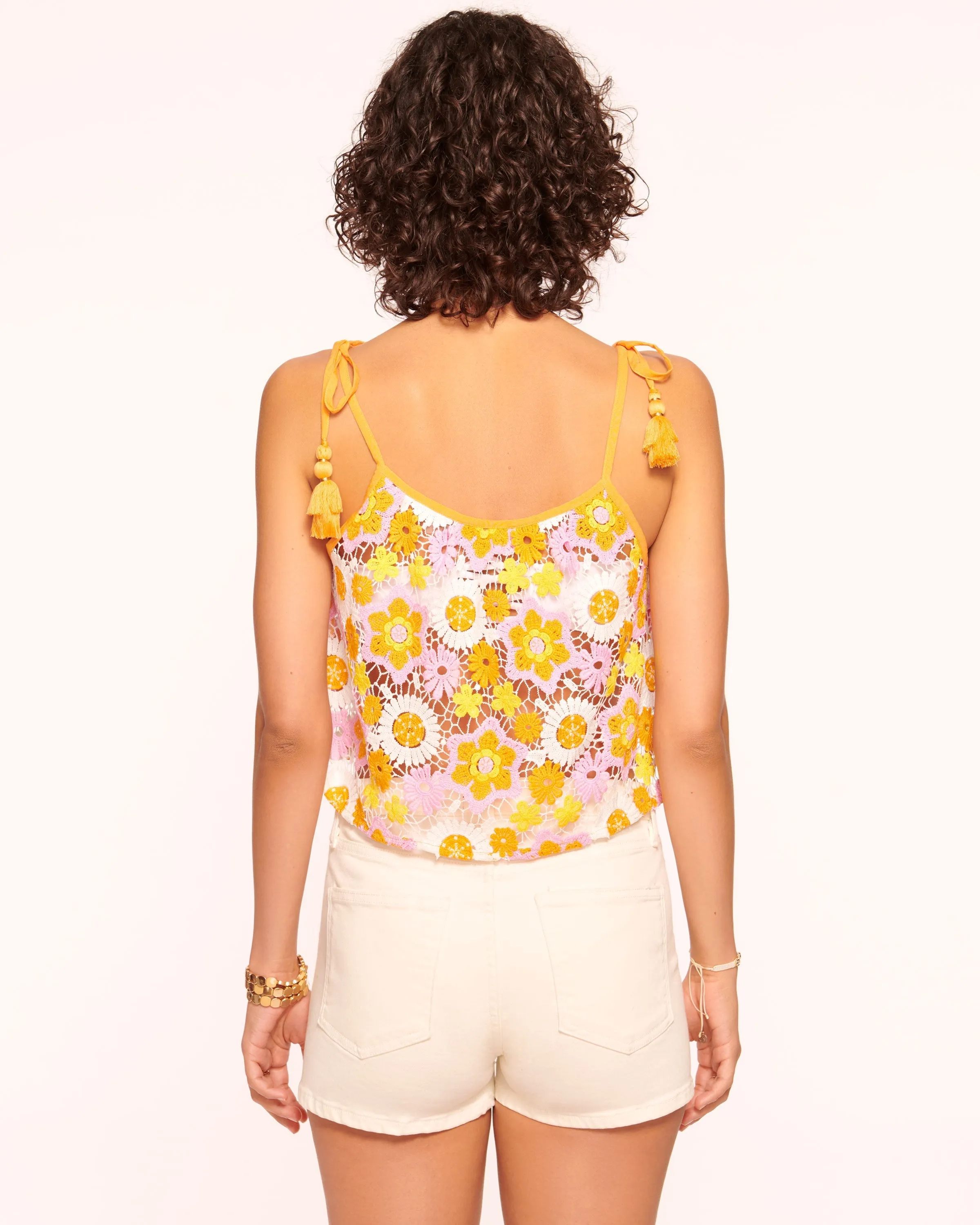 Katie Crochet Floral Coverup Top