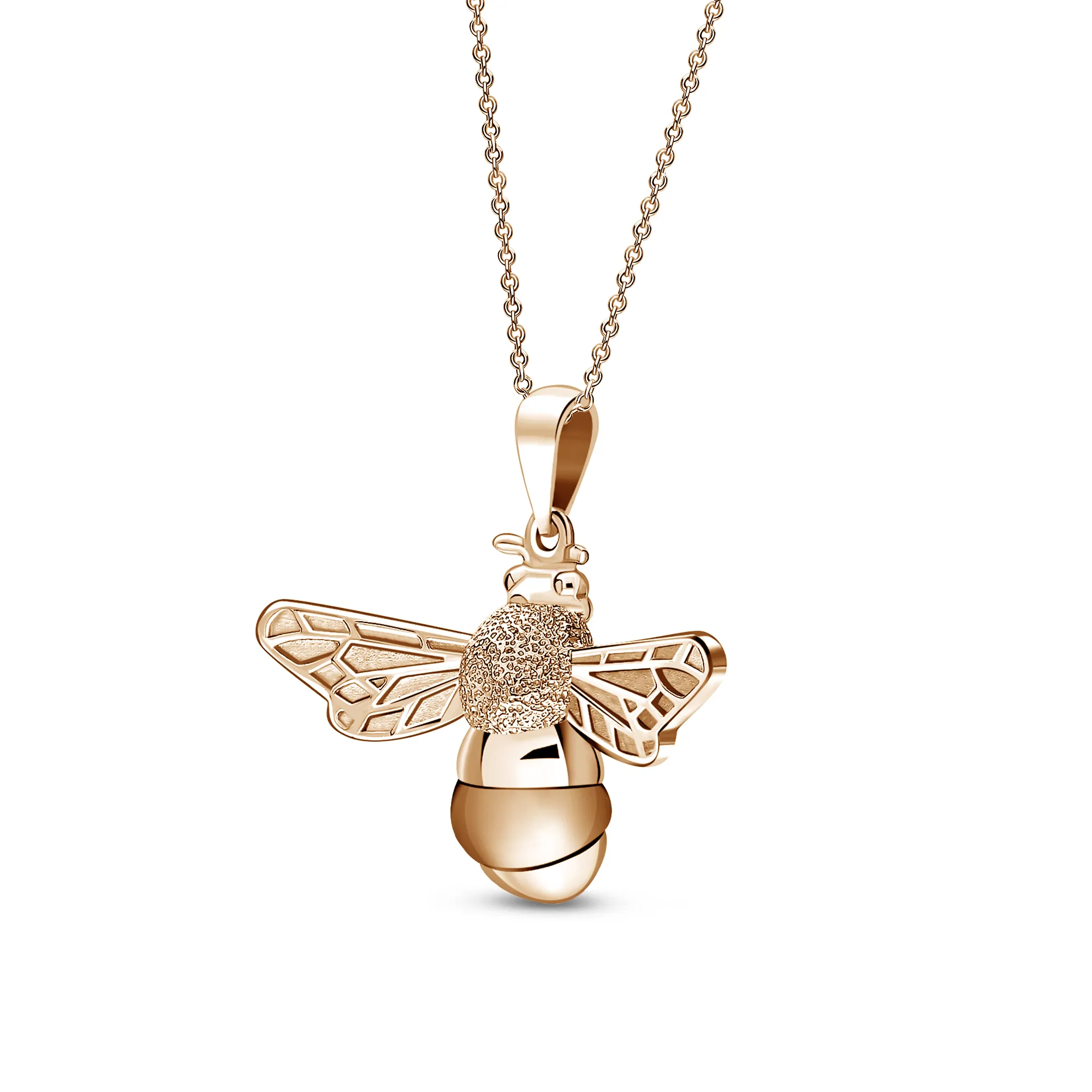 Large Rose Gold Vermeil Bee Pendant