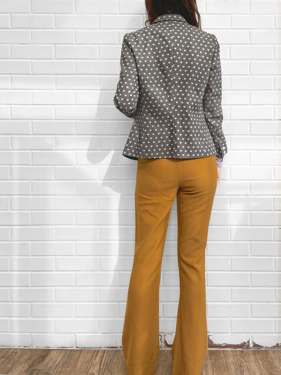 Last Chance! Sparkie Ochre Flare Leg Stretch Cotton Blend Pants